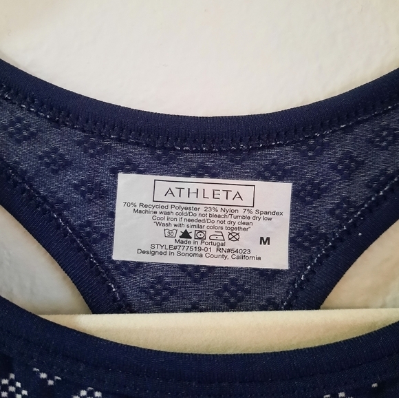 Athleta Blue Athletic Tank Top M - Picture 2 of 3
